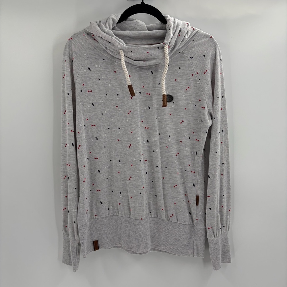 Naketano Small Ankor Print Cotton Polyester Comfort Women's Hoodie Size Large